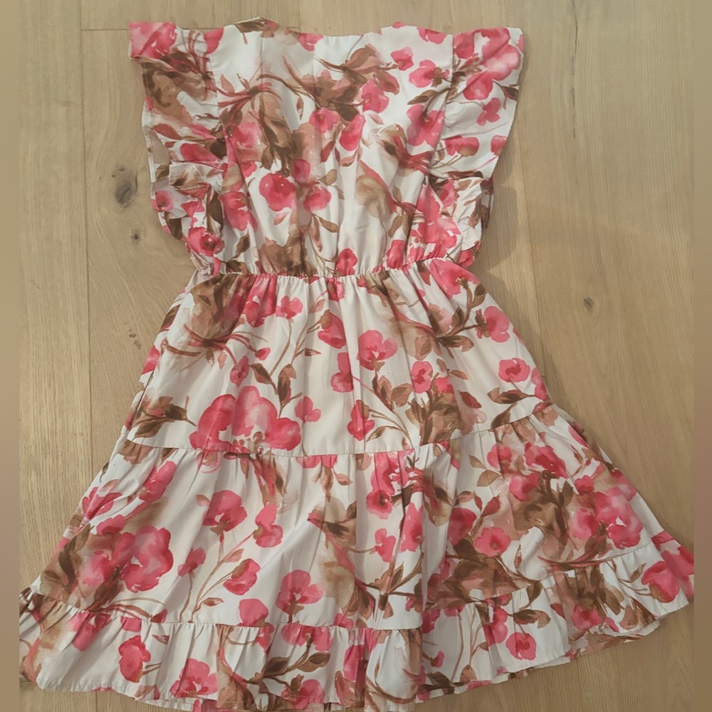 Floral Pink and Brown Dress